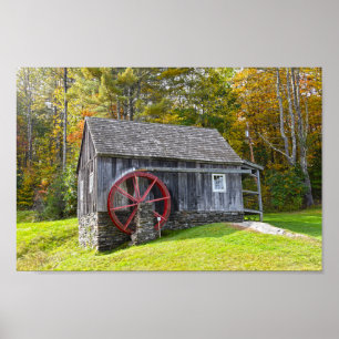 Vintage Vermont Gristmill Poster