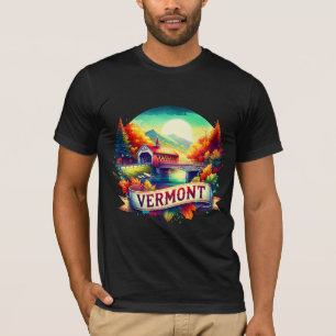 Vintage Vermont Map T-Shir – Retro Retro us state T-Shirt