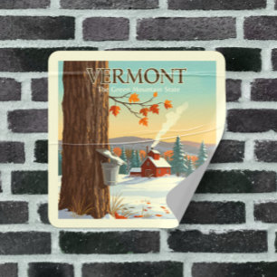 Vintage Vermont Square Sticker