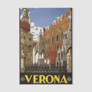 Vintage Verona, Italy Illustration Tissue Paper