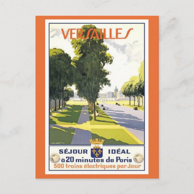 Vintage Versailles Palace Castle Paris Travel Postcard (Front)