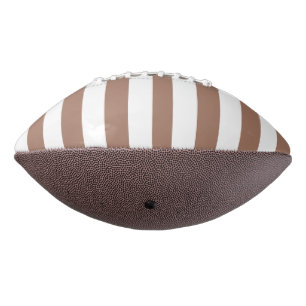 Vintage Vertical Stripes Mocha Mousse White Football
