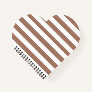 Vintage Vertical Stripes Mocha Mousse White Notebook