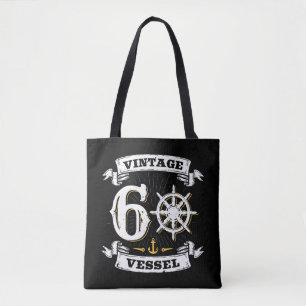 Vintage Vessel 60th Birthday Sailing Nautical Tote Bag