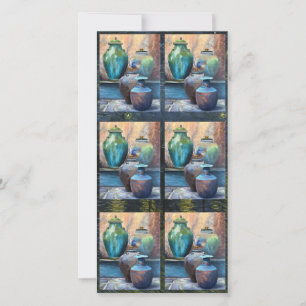 Vintage Vessels Acrylic Art Holiday Card