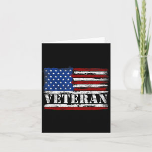 Vintage Veteran Bold Text Usa Flag Fathers Day Card