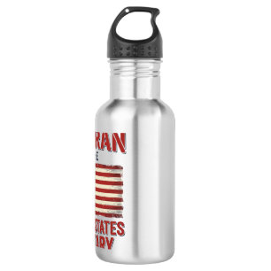Vintage Veteran USA Flag Military Vector Design_1 532 Ml Water Bottle