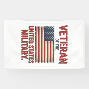 Vintage Veteran USA Flag Military Vector Design_1 Banner