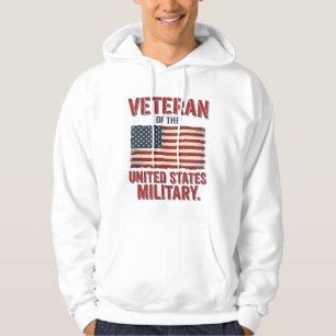 Vintage Veteran USA Flag Military Vector Design_1 Hoodie