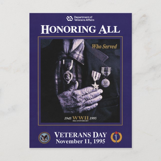 Vintage Veterans day, 1995 - Postcard (Front)