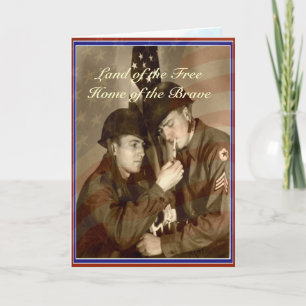 Vintage Veterans Day Land of the Free Thank You Card