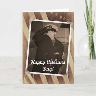 Vintage Veterans Day - Young Boy Saluting Card