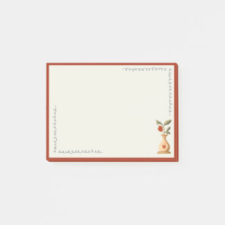 Vintage Vibe Rose in Vase Post-it Notes