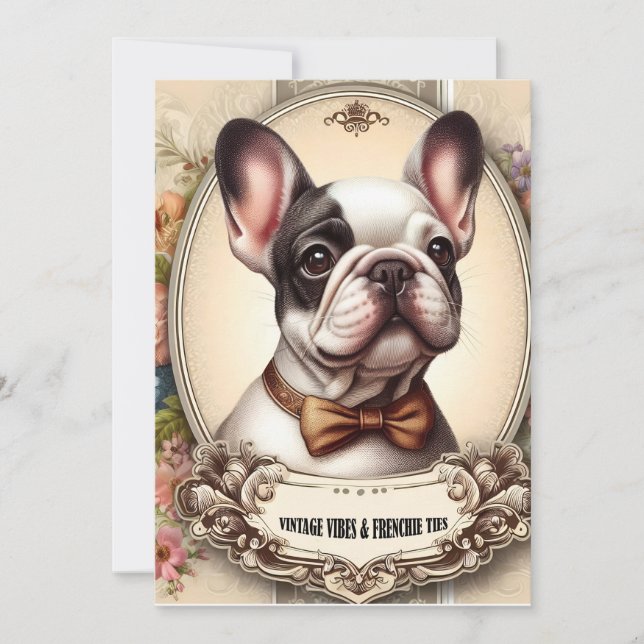 Vintage Vibes & Frenchie Ties Invitation (Front)