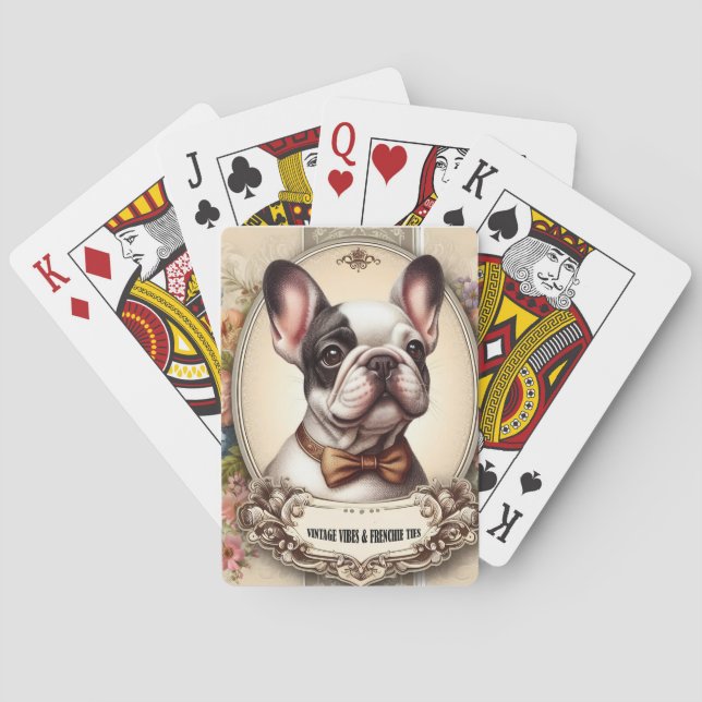 Vintage Vibes & Frenchie Ties Playing Cards (Back)
