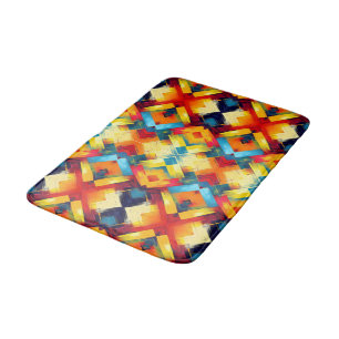Vintage Vibes In Colours: Stylish Geometric Forms Bath Mat