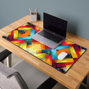 Vintage Vibes In Colours: Stylish Geometric Forms Desk Mat