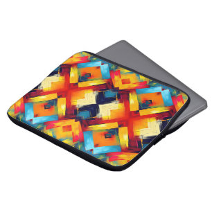 Vintage Vibes In Colours: Stylish Geometric Forms Laptop Sleeve