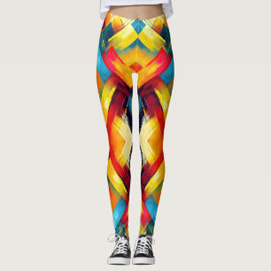 Vintage Vibes In Colours: Stylish Geometric Forms Leggings