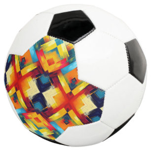 Vintage Vibes In Colours: Stylish Geometric Forms Soccer Ball