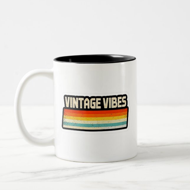 Vintage Vibes Two-Tone Coffee Mug (Left)