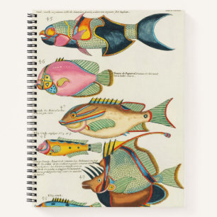 Vintage Vibrant East Indies Marine Life Wall Art Notebook