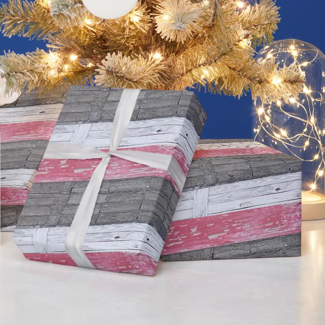 Vintage Vibrant Stripes Pattern Print Design Wrapping Paper (Holidays)