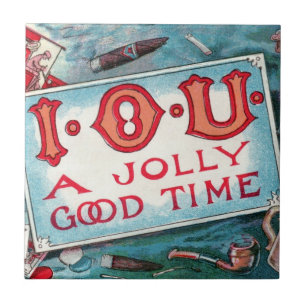 Vintage Vices Party, Gambling Drinking Smoking Ceramic Tile