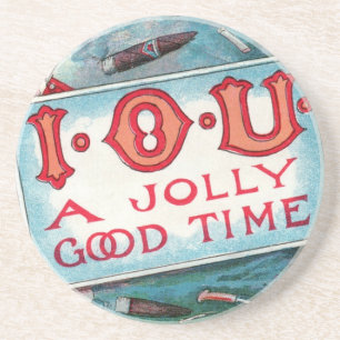 Vintage Vices Party, Gambling Drinking Smoking Coaster