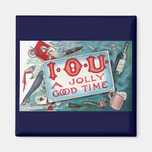 Vintage Vices Party, Gambling Drinking Smoking Magnet