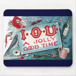 Vintage Vices Party, Gambling Drinking Smoking Mouse Pad