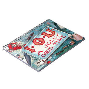 Vintage Vices Party, Gambling Drinking Smoking Notebook