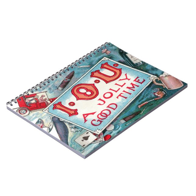 Vintage Vices Party, Gambling Drinking Smoking Notebook (Left Side)