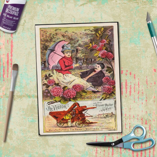 Vintage Victor Clover Machine Advertisement Tissue Paper (Creator Uploaded)