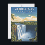 Vintage Victoria Falls Zimbabwe African Waterfall Postcard<br><div class="desc">Witness the raw power of nature with this incredible Victoria Falls Zimbabwe travel postcard! This captivating illustrated design features the majestic Victoria Falls, known locally as 'Mosi-oa-Tunya' ('The Smoke that Thunders'). The stylised art beautifully captures the immense force of the waterfall and the plumes of mist rising above the Zambezi...</div>
