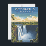 Vintage Victoria Falls Zimbabwe African Waterfall Postcard<br><div class="desc">Witness the raw power of nature with this incredible Victoria Falls Zimbabwe travel postcard! This captivating illustrated design features the majestic Victoria Falls, known locally as 'Mosi-oa-Tunya' ('The Smoke that Thunders'). The stylised art beautifully captures the immense force of the waterfall and the plumes of mist rising above the Zambezi...</div>