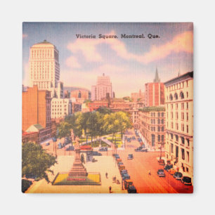 Vintage Victoria Square, Montreal, Quebec, Canada Magnet