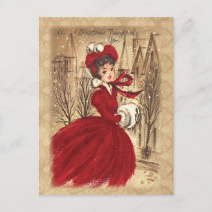 Vintage Victorian A Christmas Thought of You Holiday Postcard