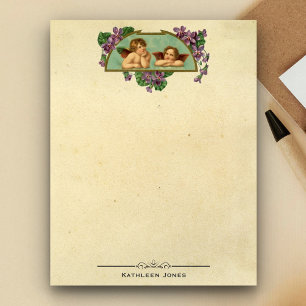 Vintage Victorian Angel Art Custom Vintage Paper Notepad