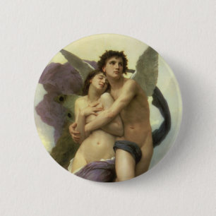 Vintage Victorian Angel, Ravishment by Bouguereau 6 Cm Round Badge