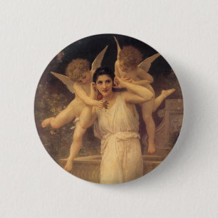 Vintage Victorian Angels, Youth by Bouguereau 6 Cm Round Badge