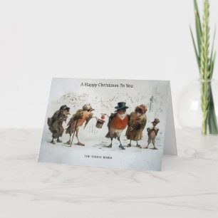 Vintage Victorian Birds Christmas Card