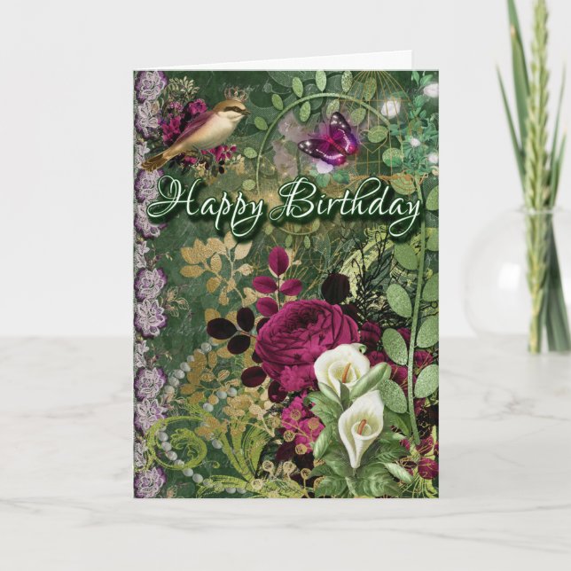 Vintage victorian birthday card. Card (Front)