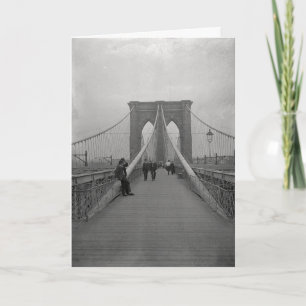 Vintage Victorian Black and White Brooklyn Bridge Card