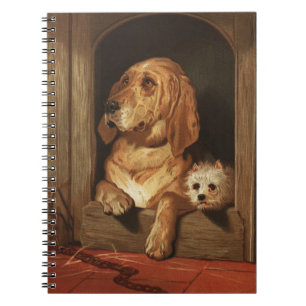 Vintage Victorian Bloodhound and Westie Dog Art Notebook