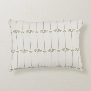 Vintage Victorian Botanical Traditional Stripes Decorative Cushion