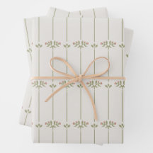 Vintage Victorian Botanical Traditional Stripes