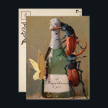 Vintage Victorian Bugs Christmas Postcard<br><div class="desc">Vintage Victorian bugs opening wine Christmas postcard. High quality,  restored vintage image.</div>