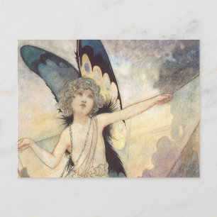Vintage Victorian Butterfly Fairy by Robinson Postcard