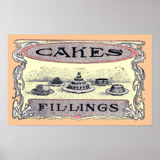 Vintage Victorian Cake Advertisement Poster